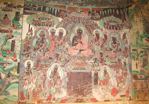 The well preserved murais in Western Thousand-Buddha Cave,Dunhuang