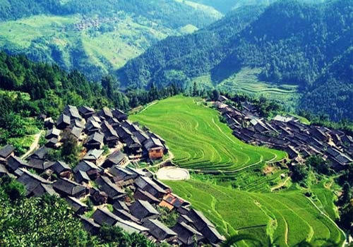 Shui ethnic village and its terraced fields
