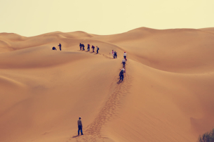 Hiking in Taklamakan Desert