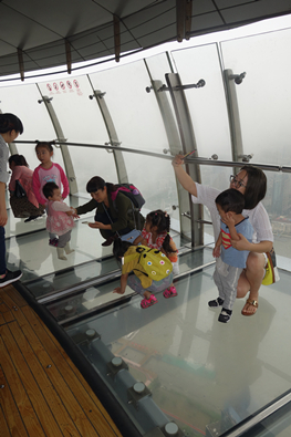Glass deck in Oriental Pearl TV Tower